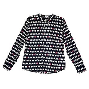 French Bulldog Crown & Ivy Women's Size Medium  Long Sleeve Button Up Shirt Pets